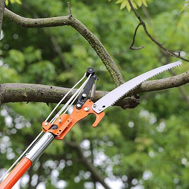 Adjustable Pole Saw Tree Trimmer for Yard Cleanup and Storm Debris - Orange