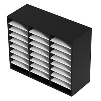 27-Compartment Wood Desktop File Organizer for Office, Classroom, or Home