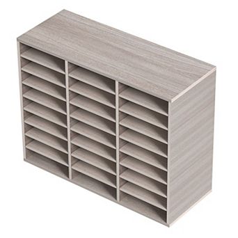 27-Compartment Wood Desktop File Organizer for Office, Classroom, or Home