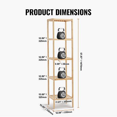 Five-Tier Corner Shelf Organizer for Living Room or Bathroom