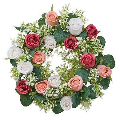 10-Pieces Pink Rose Wreaths Artificial Flowers for DIY Centerpieces and Table Decor