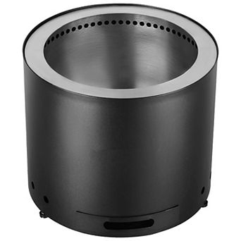 Outdoor Smokeless Fire Pit with Ash Tray and Fire Poker, Wood Burning - Black