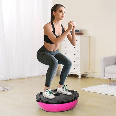 Half Balance Exercise Ball Trainer with Resistance Bands, Portable Home Gym Tool