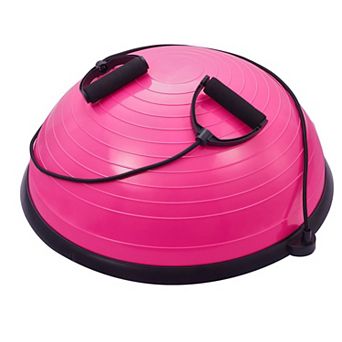 Half Balance Exercise Ball Trainer with Resistance Bands, Portable Home Gym Tool