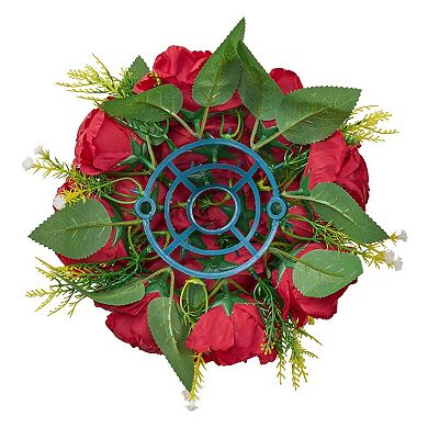 10 Piece Red Silk Flower Balls Artificial Floral Arrangements for Indoor and Outdoor Use