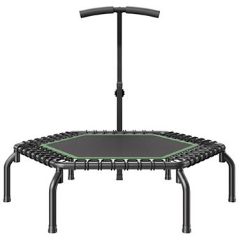 Mini Rebounder Trampoline with Detachable Legs, Home Cardio and Core Workout - Black