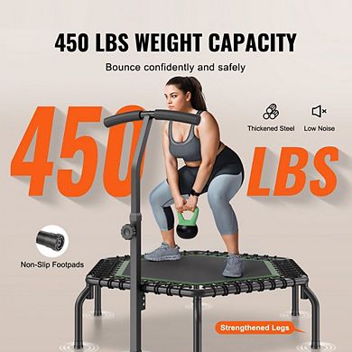 Mini Rebounder Trampoline with Detachable Legs, Home Cardio and Core Workout - Black