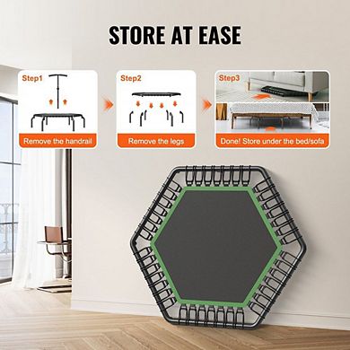 Mini Rebounder Trampoline with Detachable Legs, Home Cardio and Core Workout - Black