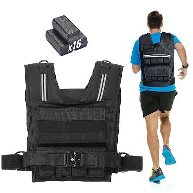 Adjustable Weighted Vest for Home Gym, Running, and Fitness Training - Black