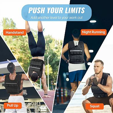 Adjustable Weighted Vest for Home Gym, Running, and Fitness Training - Black