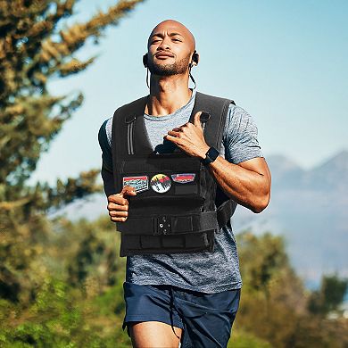 Adjustable Weighted Vest for Home Gym, Running, and Fitness Training - Black