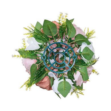 10-Piece Pink and White Flower Balls Artificial Floral Decorations for Weddings and Parties