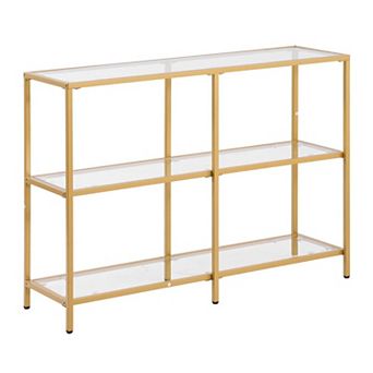 Modern Glass Console Table for Living Room or Entryway Golden