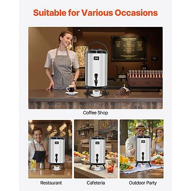 Insulated Beverage Dispenser with Real-Time Temperature Display and Spigot