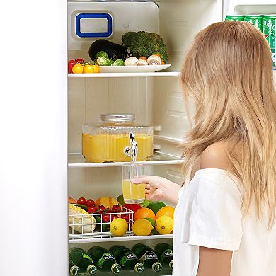 Glass Countertop Beverage Dispenser with No-Drip Spigot and Easy-Clean Lid