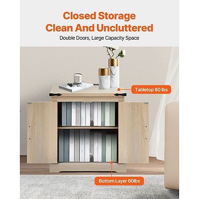 Farmhouse Style Rattan Coffee Table with Lift Top and Built-In