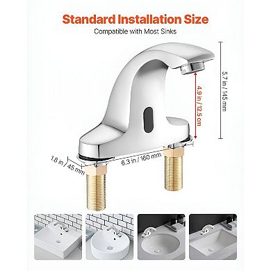 Touchless Sink Faucet with Infrared Sensor, Standard Fit, and Rust-Resistant Brass
