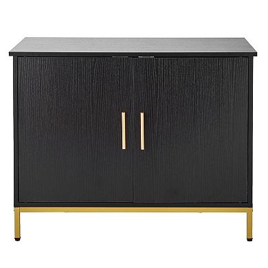 Indoor Cat Litter Box Cabinet Side Table with Doors and Storage Top - Black