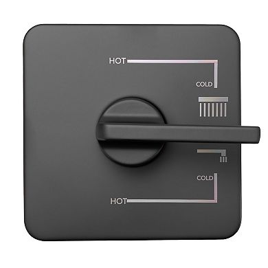 Bathroom Tub and Shower Faucet Set with Integrated Temperature Control and Matte Black Finish