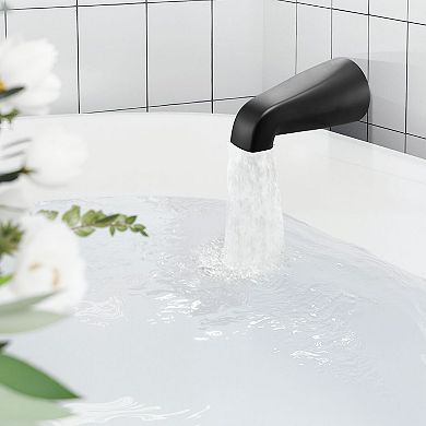 Bathroom Tub and Shower Faucet Set with Integrated Temperature Control and Matte Black Finish