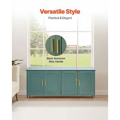 Indoor Cat Litter Box Enclosure with Doors, Multi-Cat Furniture Cabinet