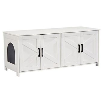 Indoor Cat Litter Box Enclosure with Doors, Multi-Cat Furniture Cabinet