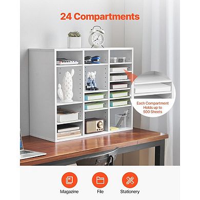 24-Compartment Document Organizer for Home Office, School, or Workspace