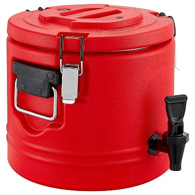 Insulated Beverage Dispenser with Drip-Free Spigot and Foam Insulation - Red