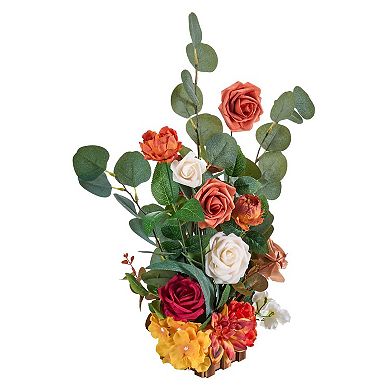 4-Piece Orange Flower Balls Artificial Floral Decorations for Weddings Parties and Home Decor
