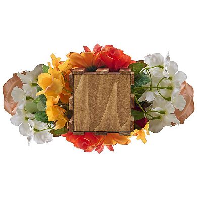 4-Piece Orange Flower Balls Artificial Floral Decorations for Weddings Parties and Home Decor