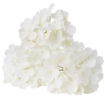 205 pc White Hydrangea Stems Artificial Flowers for DIY Arrangements and Centerpieces
