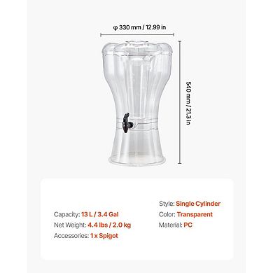 3.4-Gallon Self-Serve Drink Dispenser for Events, Cookouts, and Home Entertaining