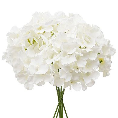 65-Pieces White Hydrangea Stems Artificial Flowers for DIY Arrangements and Centerpieces