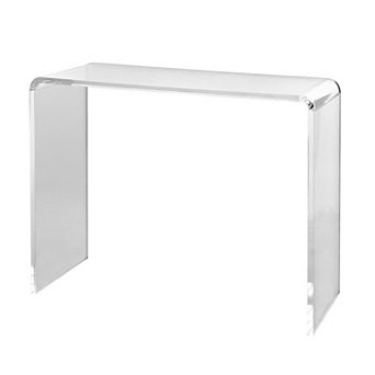 C-Shaped Acrylic Console Table, Clear End Table for Living Room, Hallway, or Bedroom - Clear