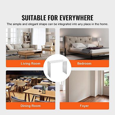 C-Shaped Acrylic Console Table, Clear End Table for Living Room, Hallway, or Bedroom - Clear