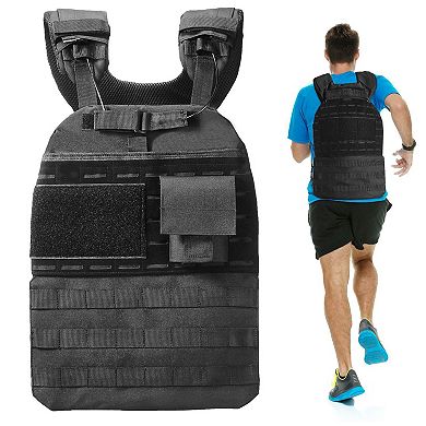 Plate Load Weighted Vest for Running Walking Strength Training - Black
