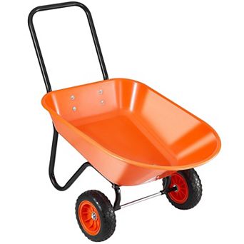 Two-Wheel Garden Dump Cart with 5 cu ft Tray and Solid Foam Wheels