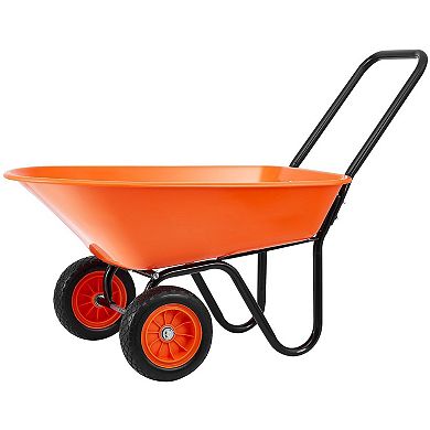 Two-Wheel Garden Dump Cart with 5 cu ft Tray and Solid Foam Wheels