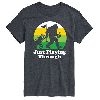Big & Tall Sasquatch Just Playing Through Graphic Tee
