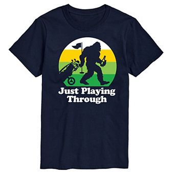 Big & Tall Sasquatch Just Playing Through Graphic Tee