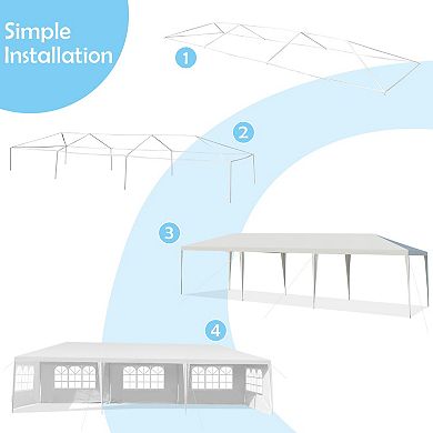 10 x 30 Feet Canopy Tent with 5 Removable Sidewalls for Party Wedding