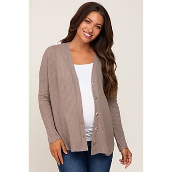Maternity Waffle Knit Button Down Top