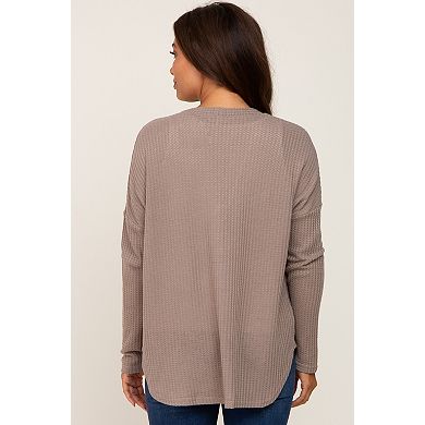 Maternity Waffle Knit Button Down Top