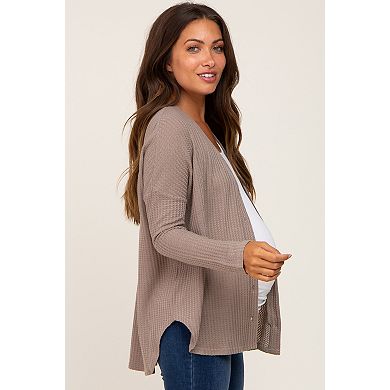Maternity Waffle Knit Button Down Top