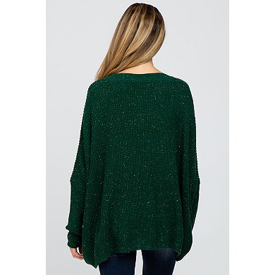 Maternity Green Speckled Oversized Sweater
