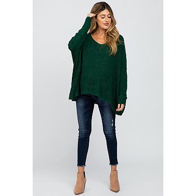 Maternity Green Speckled Oversized Sweater