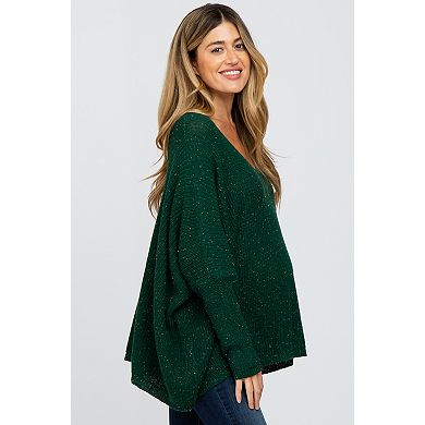 Maternity Green Speckled Oversized Sweater