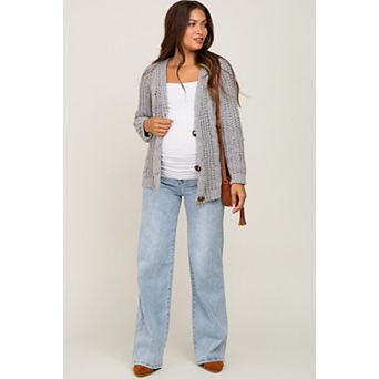 Maternity Blue Wide Leg Maternity Jeans