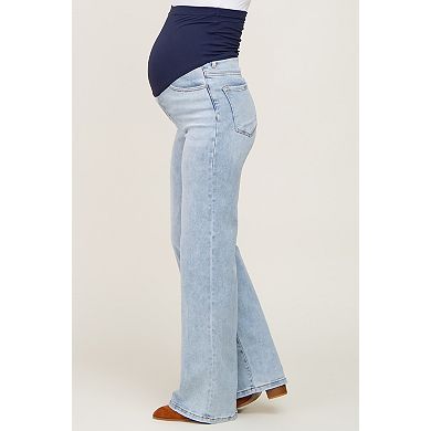 Maternity Blue Wide Leg Maternity Jeans