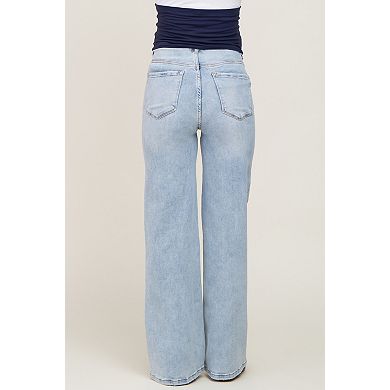 Maternity Blue Wide Leg Maternity Jeans
